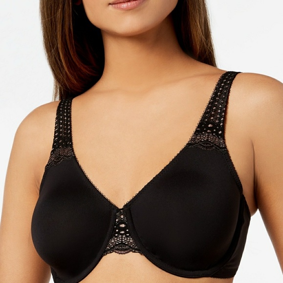 Wacoal~Soft Embrace~Unlined Bra UnderWire~T Shirt~851211 NWT~Black~Seamless